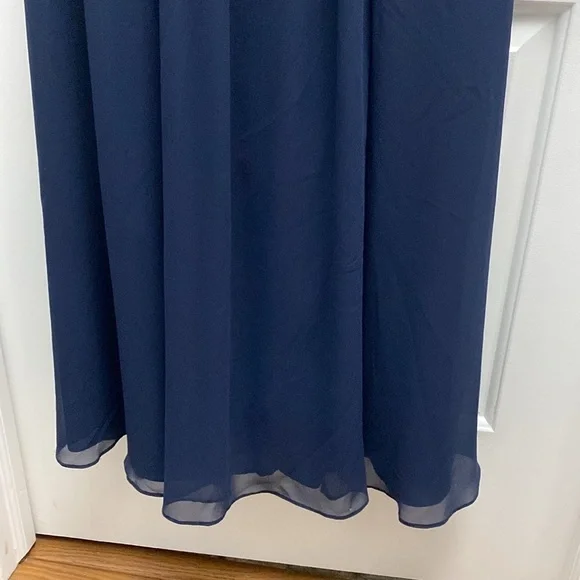 Gather & Gown navy blue bridesmaid formal wedding dress size 8 lined - Picture 5 of 12